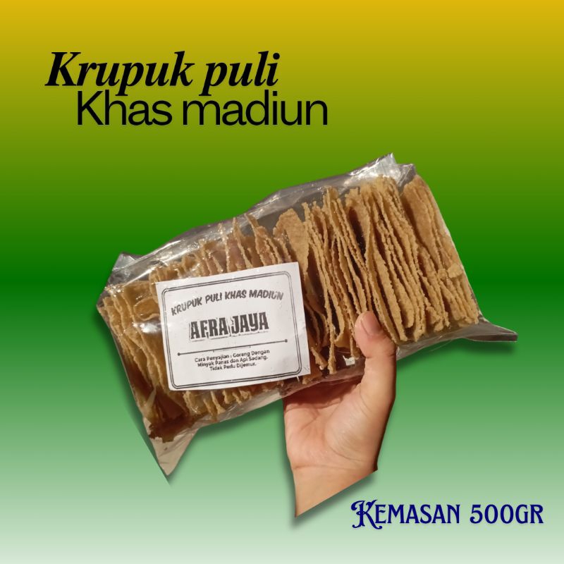 

Afra jaya {500gr} Kerupuk Puli Mentah Gendar Lempeng Karak Nasi Rasa Bawang Khasnya Madiun Magetan Murah