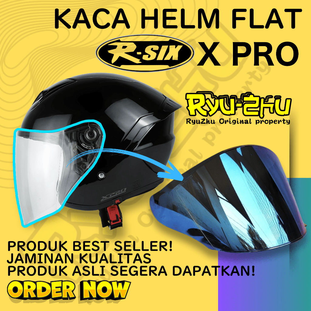 Kaca Helm R-SIX XPRO Visor Helmet FLAT venom open flat datar rsixxpro rsix xpro allsize allsize tm2