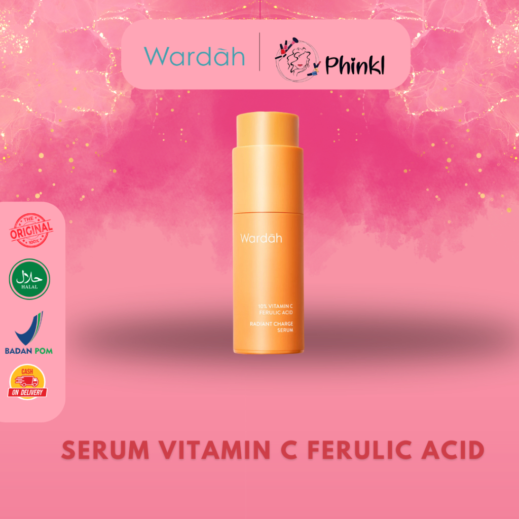 Wardah 10% vitamin c Ferulic Acid Radiant Charge Serum 20ml Brightening Serum| Serum mencerahkan waj