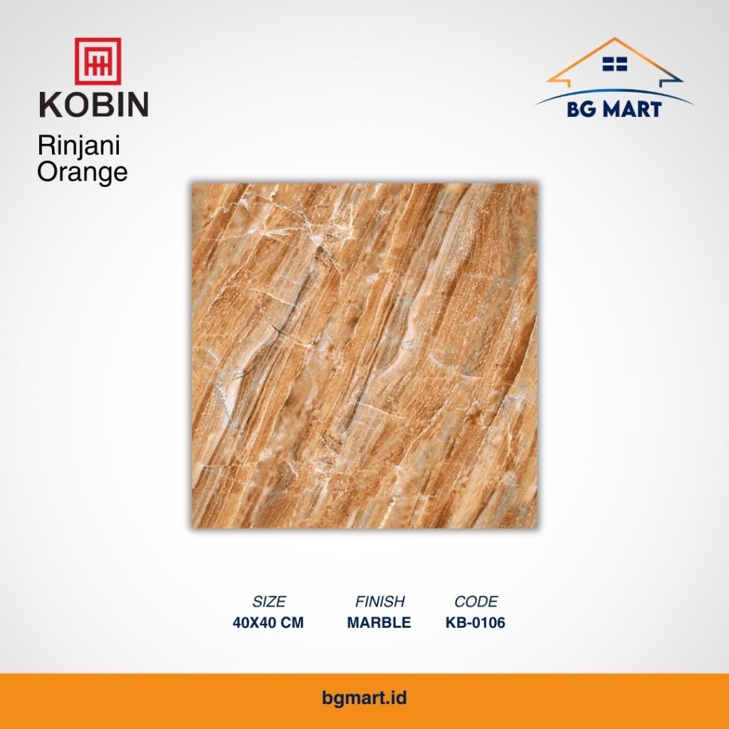 KOBIN Keramik Lantai 40x40 Rinjani Orange KW A