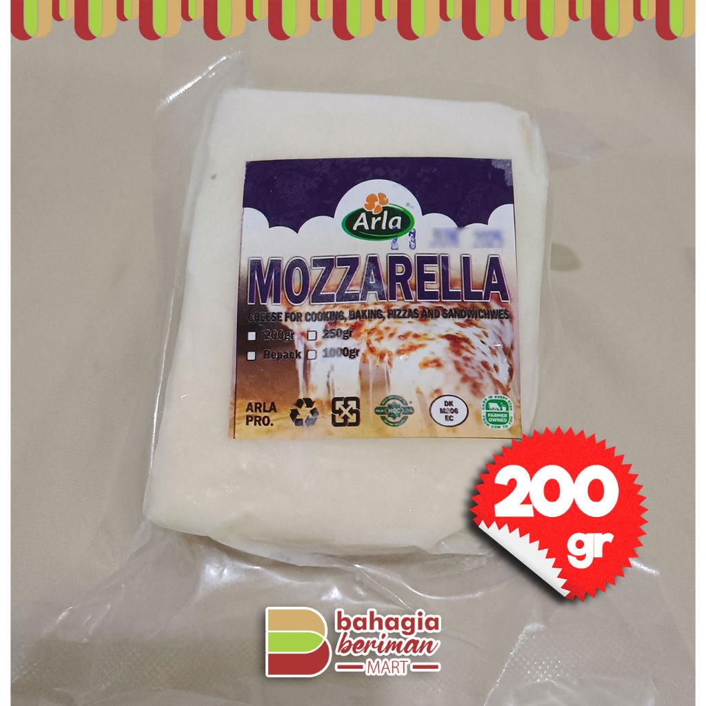 

Arla Keju Mozzarella Topping Pizza Isian Roti Lumer 200 g