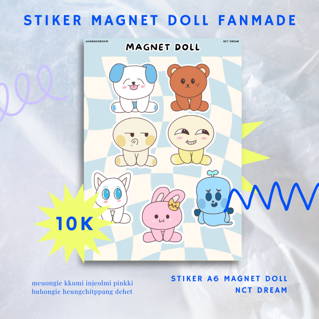 

NCT DREAM MAGNET DOLL FANMADE STICKER SET