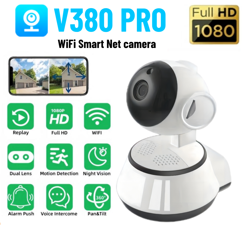 CCTV MINI KE HP V380 pro KAMERA HD1080P Wireless Mini IP CCTV - cctv mini sambung ke hp - cctv bisa 