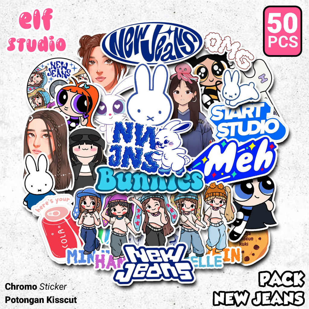 

Sticker NWJNS 50PCS Girl Band Stiker Kpop Korea Hanni Haerin Minji Hyein Music Power Puff