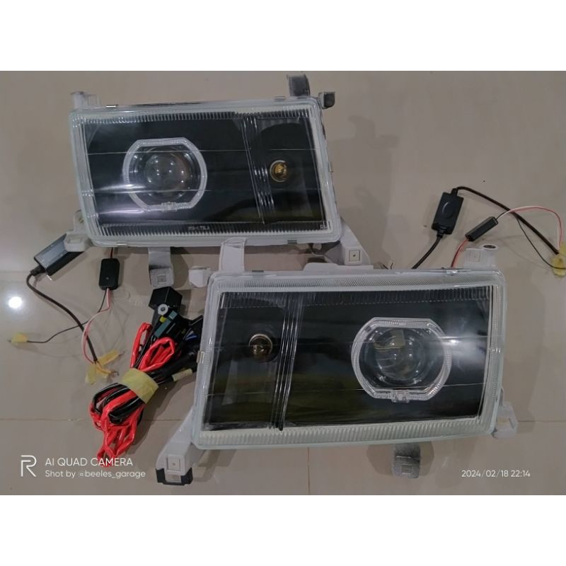 Headlamp Biled Kijang Kapsul 1997-1999 Black Smoke
