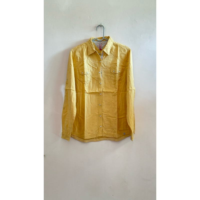 [Second] Kemeja Cardinal Girl lengan panjang kuning Fit to L