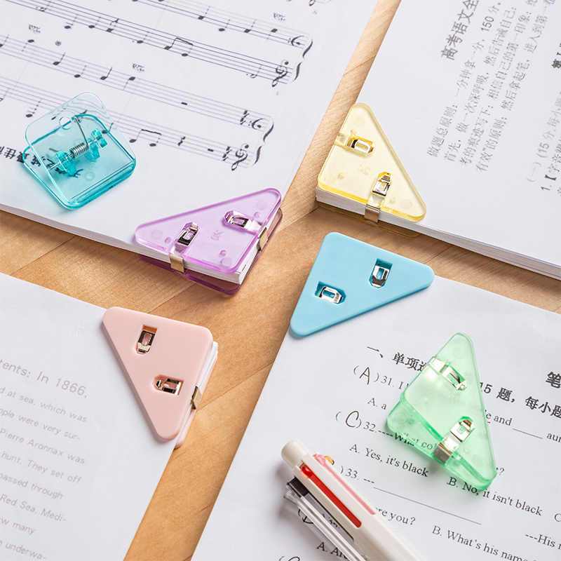

5pcs paper clip set klip binder penjepit kertas segitiga klip sudut kertas paper corner perlengkapan warna-warni alat tulis stationery korea barang aesthetic