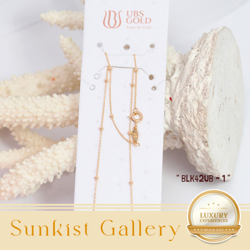 (PAMERAN) KALUNG WANITA EMAS ASLI GOLD DAN WHITEGOLD MODEL JEDAR ATAU BIJI LADA KADAR 375 (8K) KODE 