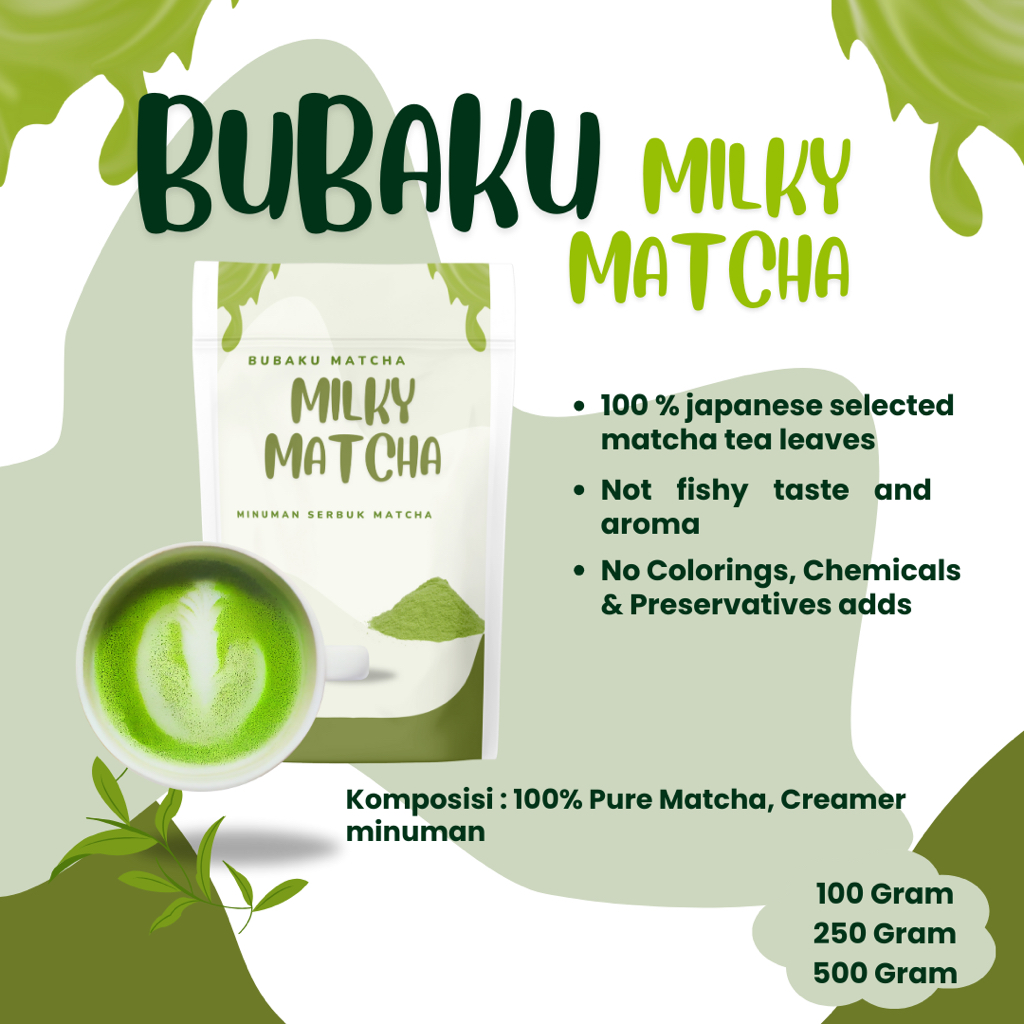 

Milky Matcha Bubuk / 100% Premium Japanese Pure Matcha Powder