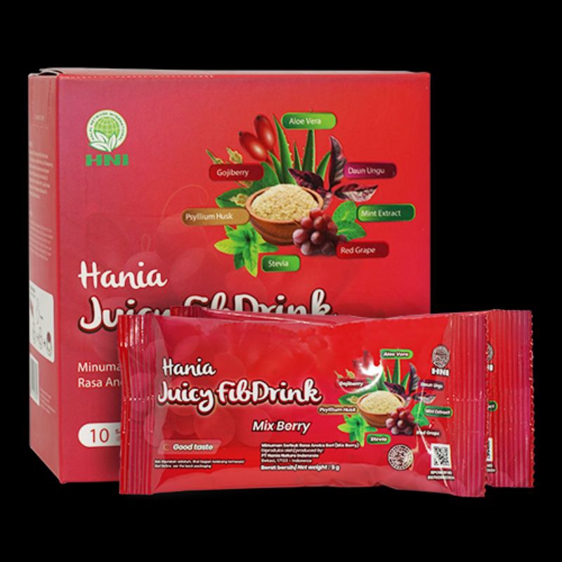 

Hania Juicy FibDrink adalah minuman kesehatan fiber dari ekstrak buah-buahan