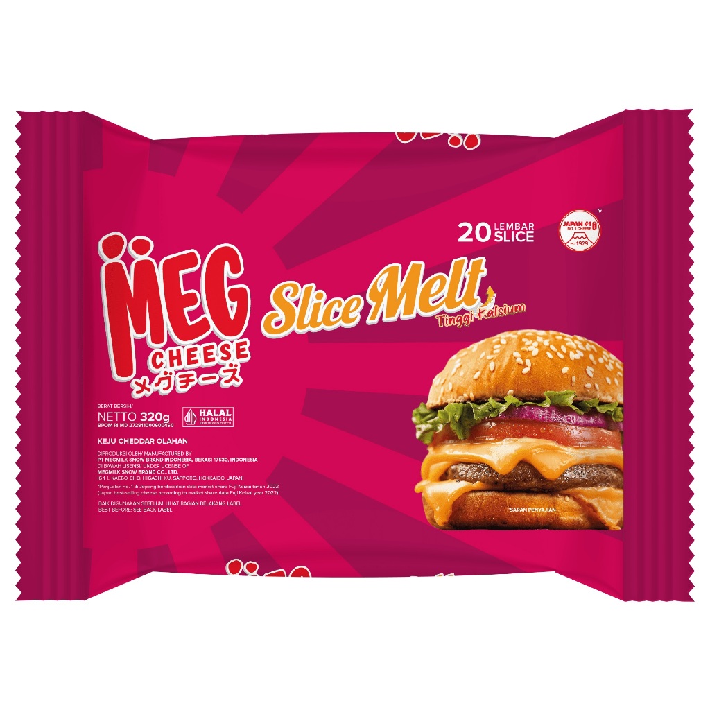 

MEG Cheddar Slice Melt 20 lembar – Keju Mudah Leleh – Easy Quick Melt Cheese