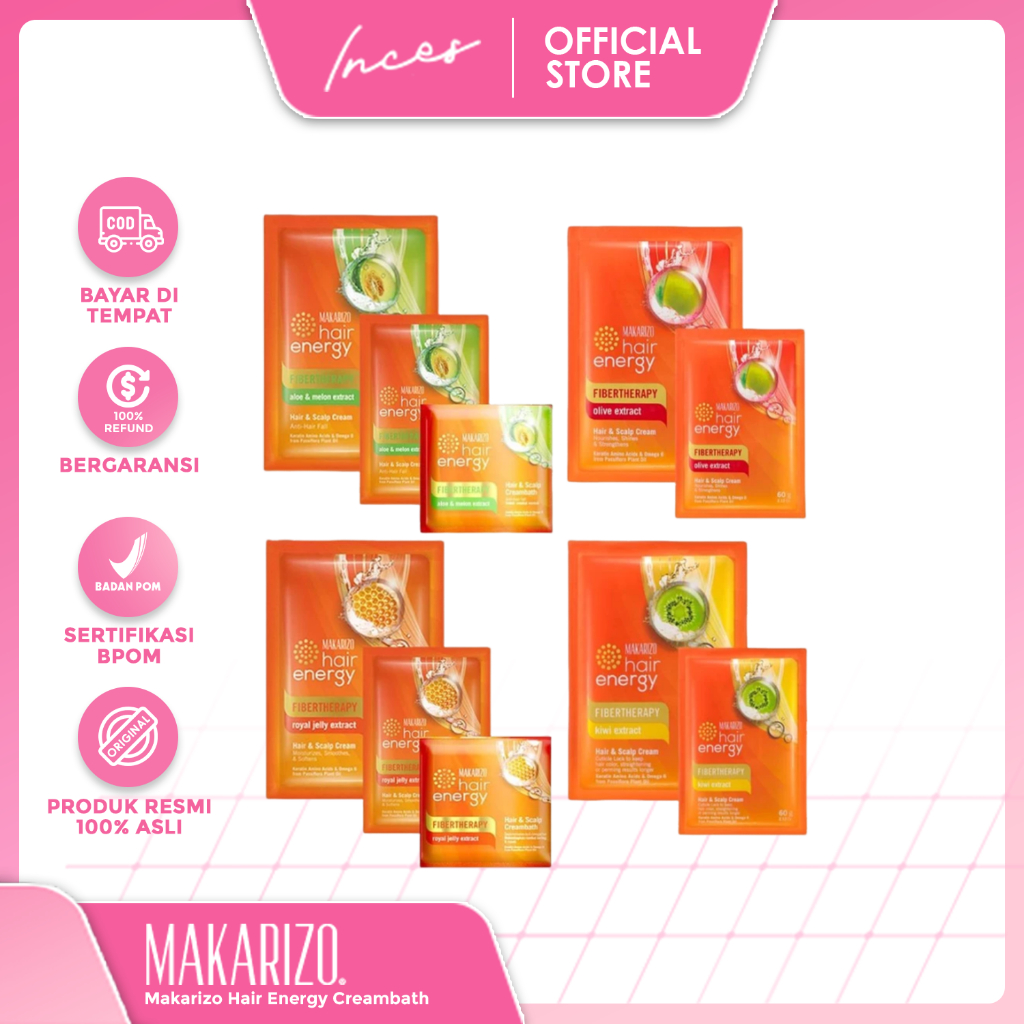 𝓲𝓷𝓬𝓮𝓼 - Makarizo Creambath / Makarizo Hair Energy Creambath / Makarizo Hair Creambath Sachet