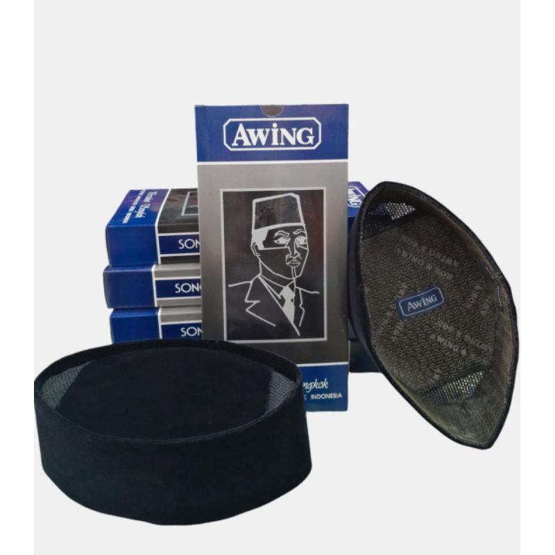 Peci Songkok Awing ac/Kopiah Hitam Awing polos