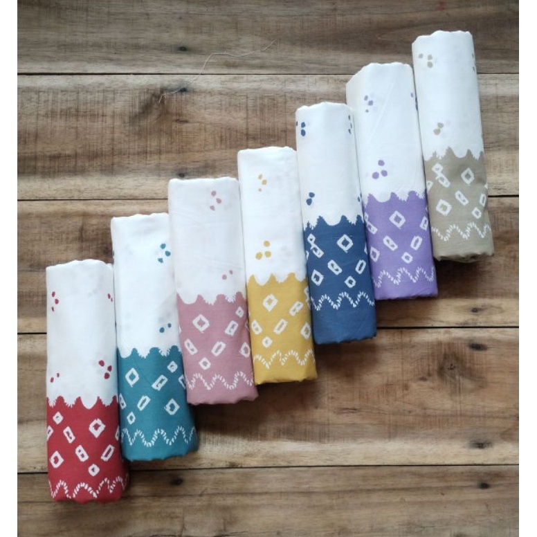 KODE N92T jumputan kain teteron rayon soft pastel bahan Kamen siraman