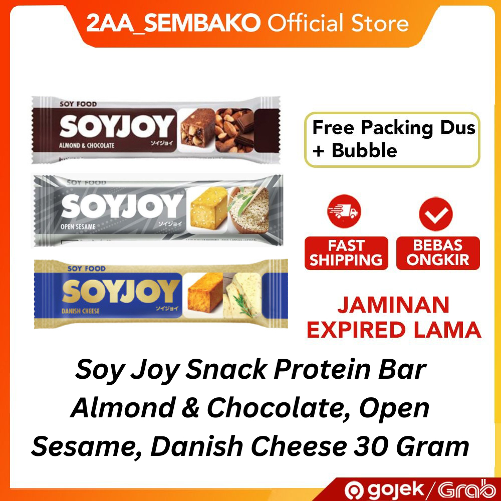 

Soy Joy Snack Protein Bar Almond & Chocolate, Open Sesame, Danish Cheese 30 Gram