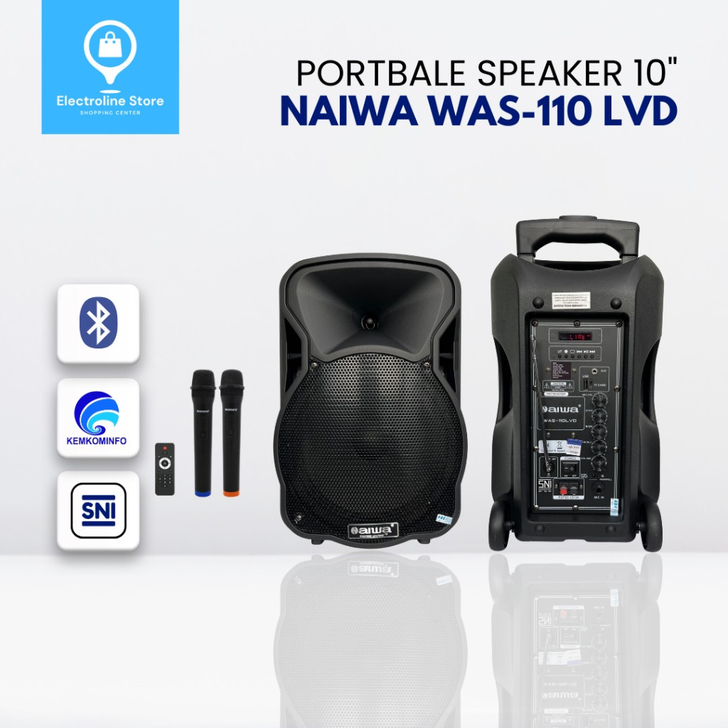 Portable Speaker 10" NAIWA WAS-110LVD Portable Speaker Bluetooth 10 Inch