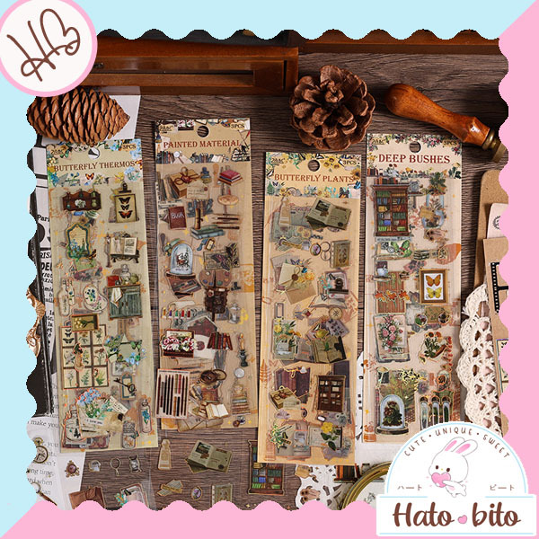 

1 set isi 3 lembar the middle ancient sticker retro vintage style aesthetic journaling diy deco stiker HB1811