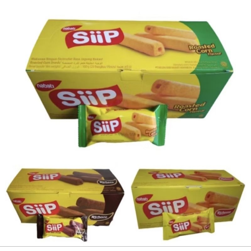 

NABATI SIIP BOX (1 PACK ISI 20 X 5 GRAM) CHEESE, CHOCO, ROASTED CORN