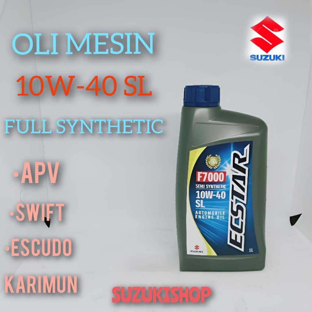 SGO Oli Mesin ecstar 10w-40 Liter SL Full Synthetic untuk mobil APV ,SWIFT, ESCUDO dan KARIMUN