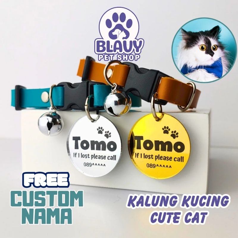 Kalung Kucing Custom Nama Kalung Kucing Anti Hilang Gratis Tulis Nama Kalung Anjing Jakarta Cat  Kuc