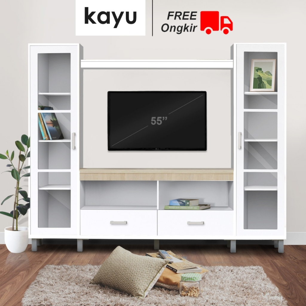 KAYU Maryland - Meja TV Jumbo Lemari TV BackdropTV Rak Pajangan