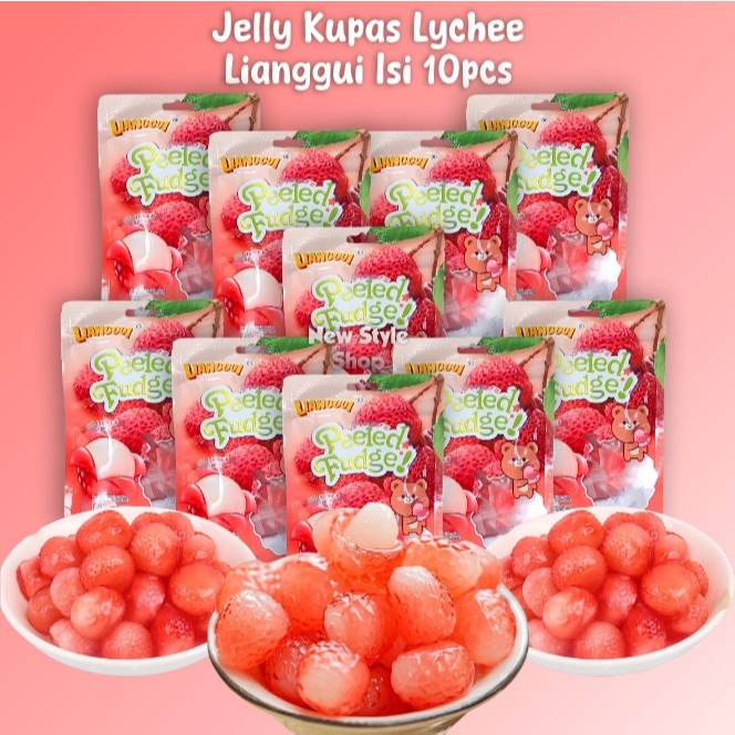 

[ HALAL ] Lianggui Jelly Kupas Lychee | Peeled Fudge Lychee 108g X 10 Pcs