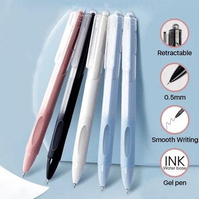 

Gel Pen 0.5mm Pulpen Gel Retractable 5 Warna 1 PCS -Jett