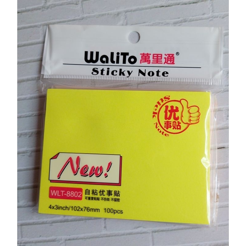 

STICKY NOTE WLT-8802 ISI 100LEMBAR/UK 102X76MM