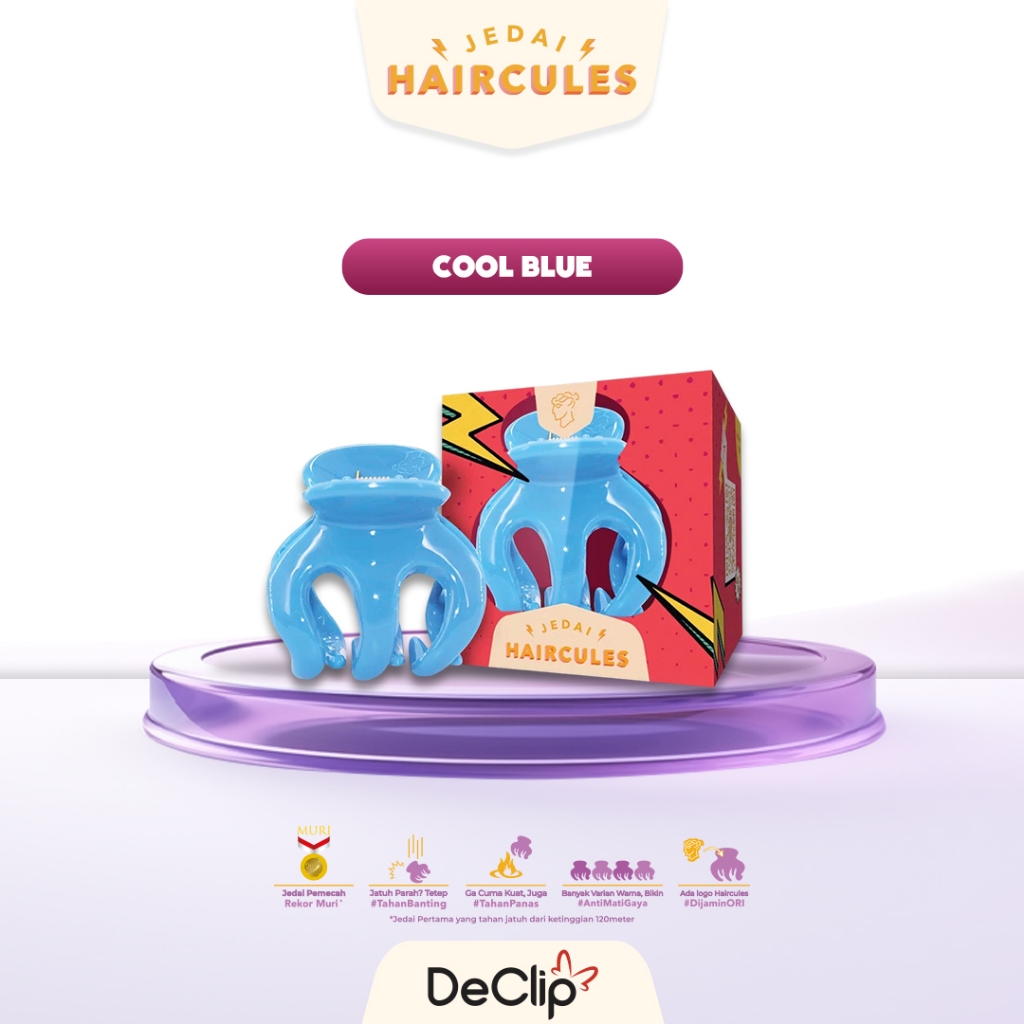 Jedai Haircules Declip Original Gigi 3 ukuran 5cm Warna Cool Blue