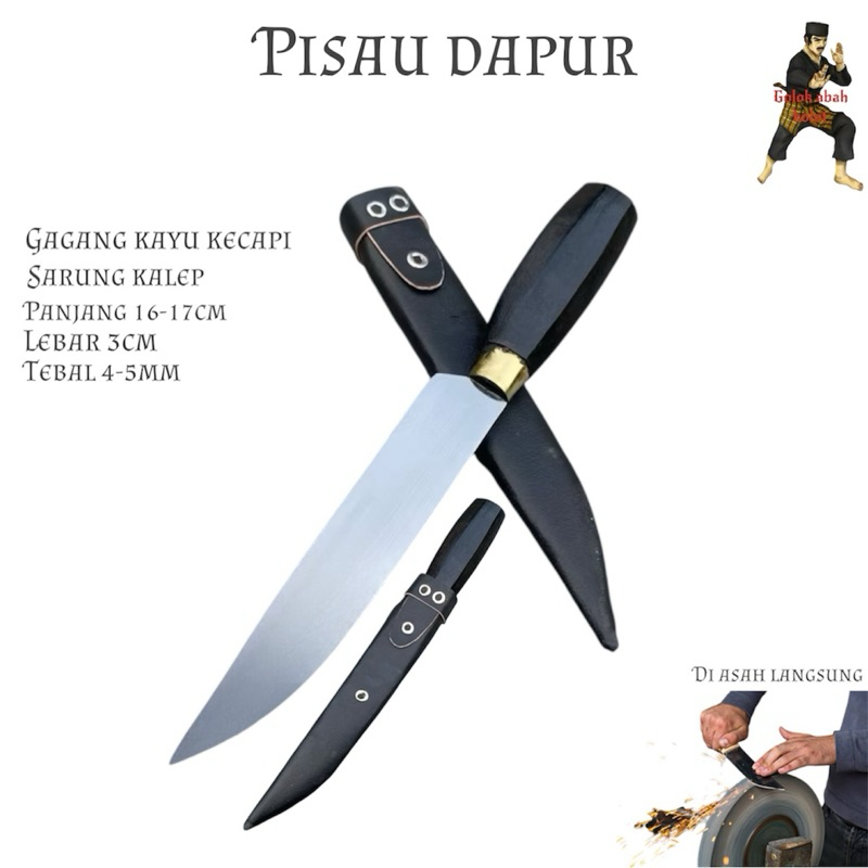 pisau dapur daging baja super tajam COD