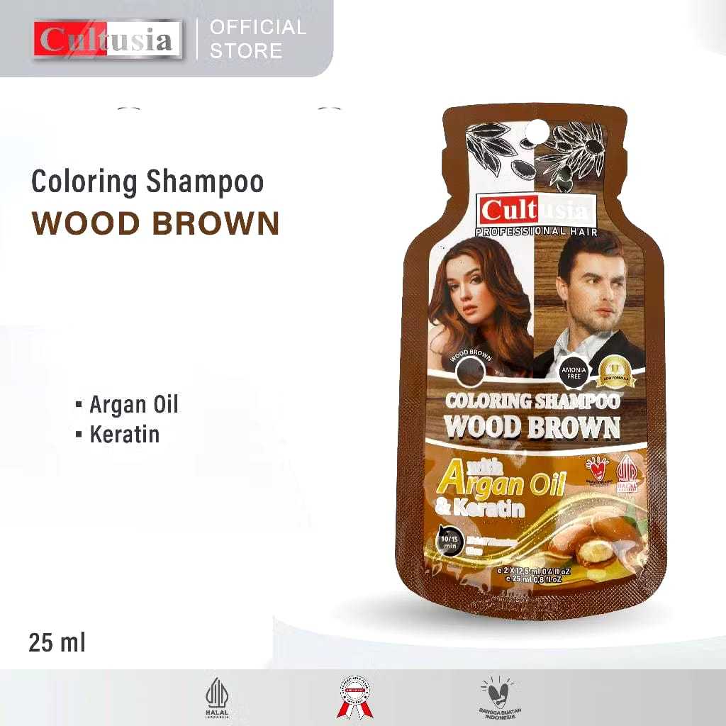 Cultusia Shampoo Wood Brown dengan Argan Oil & Keratin Sachet 25ml