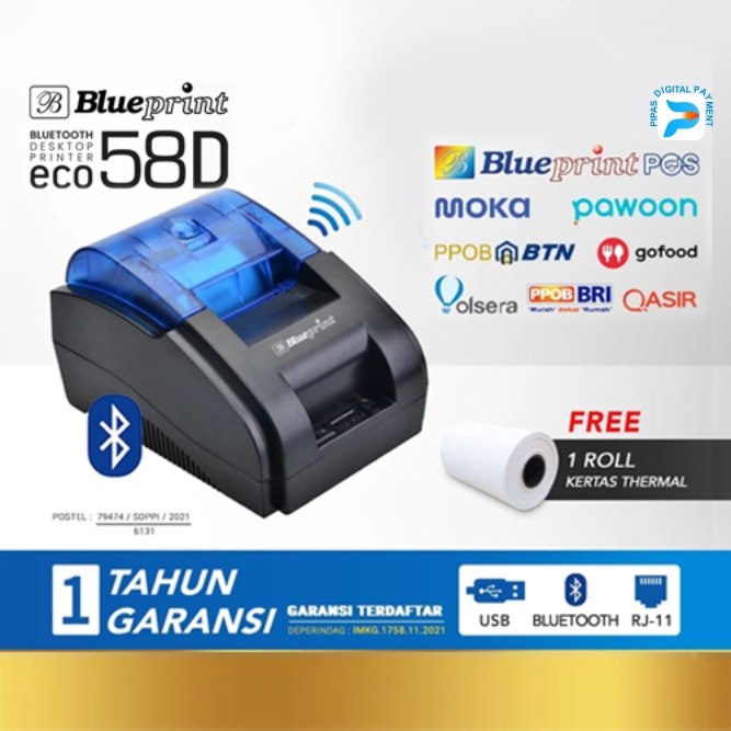 printer thermal BLUEPRINT ECO 58D+Bluetooth