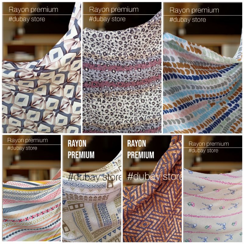 KAIN RAYON PREMIUM/RAYON PREMIUM MOTIF TERBARU/TOKO KAIN (harga tertera 50cm)