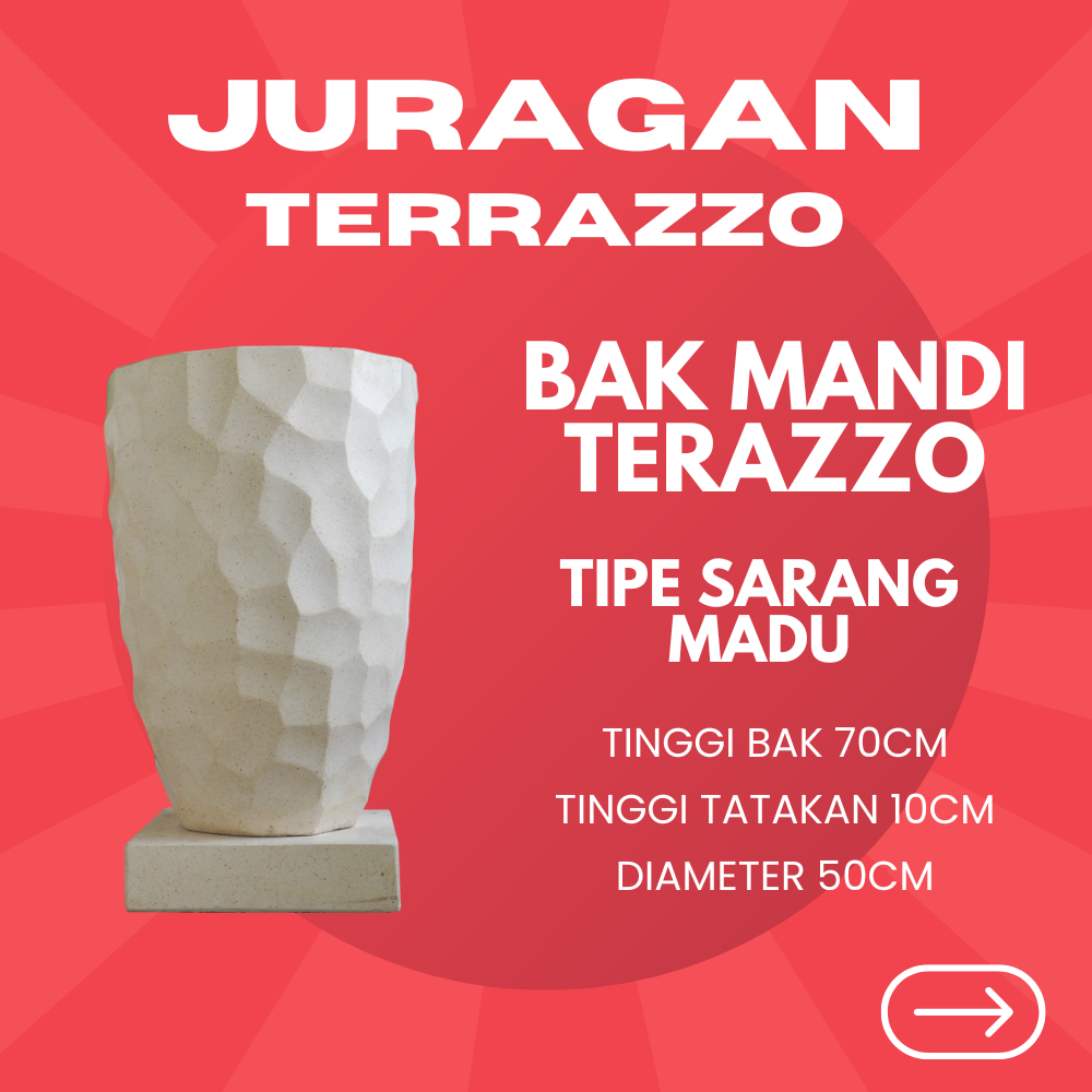JURAGAN_TERAZZO - BAK MANDI TERASO TIPE SARANG MADU |BAK BATU ALAM BAK AIR KAMAR MANDI ASLI GRADE A
