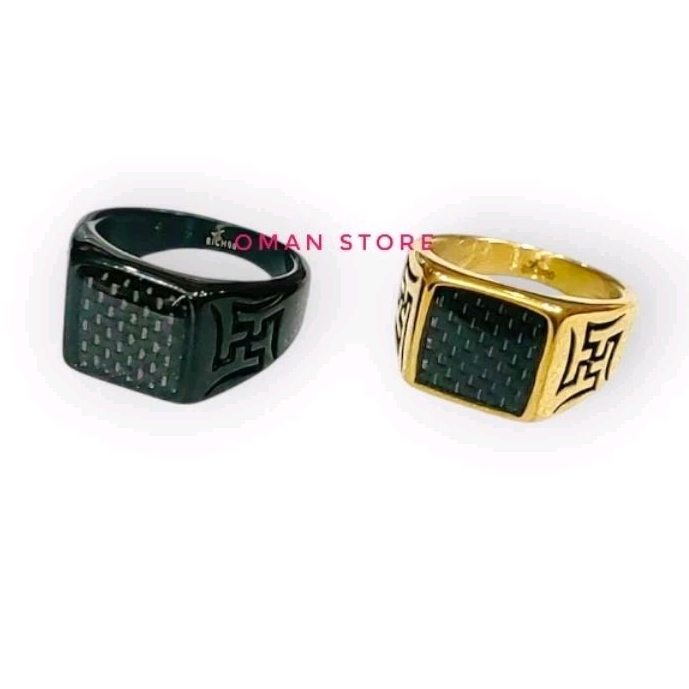 Cincin Titanium Pria keren Motif Carbon Anti karat selamanya