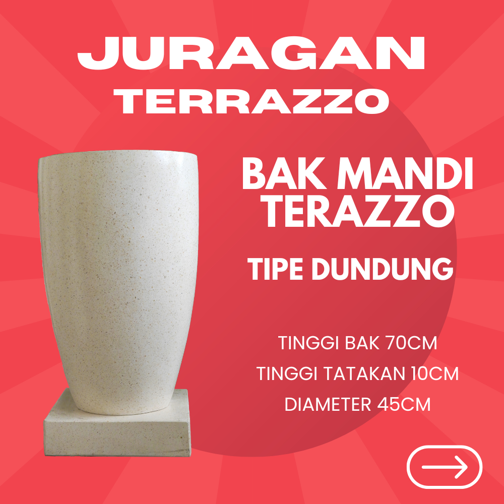 BAK AIR KAMAR MANDI KERAMIK | TIPE DUNDUNG TINGGI | BAK AIR MINIMALIS - JURAGAN_TERAZZO FREE ONGKIR