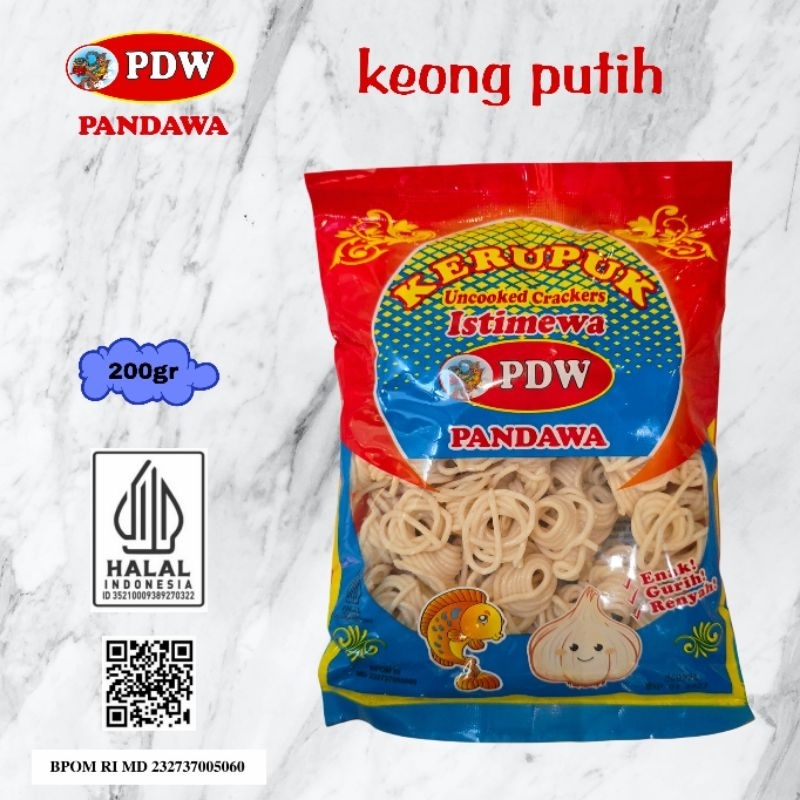 

Kerupuk Pandawa / Krupuk Keong Putih / 200gr