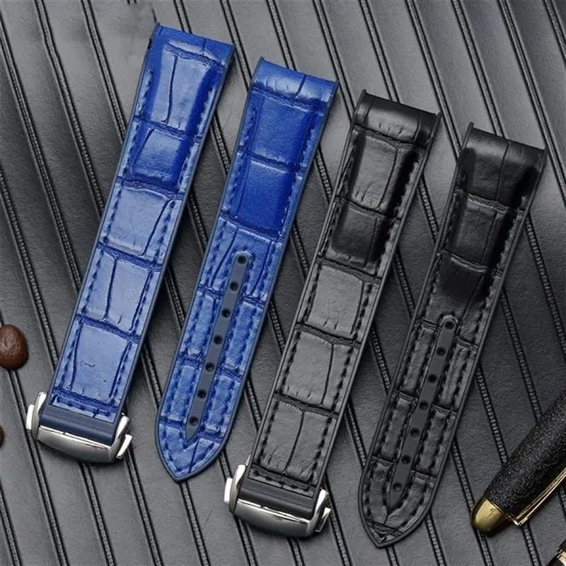 Strap Tali Jam Omega Tali Rubber Kulit curved 20mm 22mm Tali Omega Seamaster