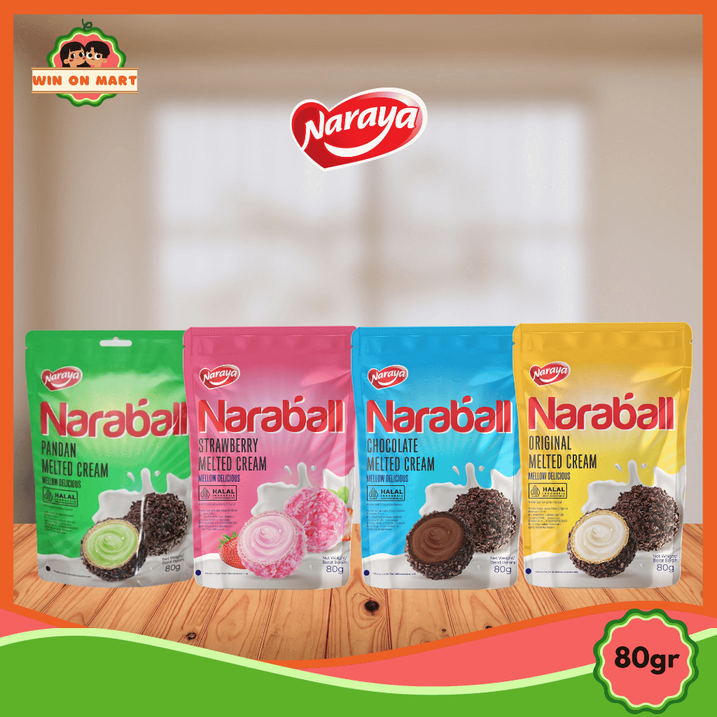 

Wafer Ball | Naraya Naraball 80gr | Chocolate | Original | Pandan | Strawberry