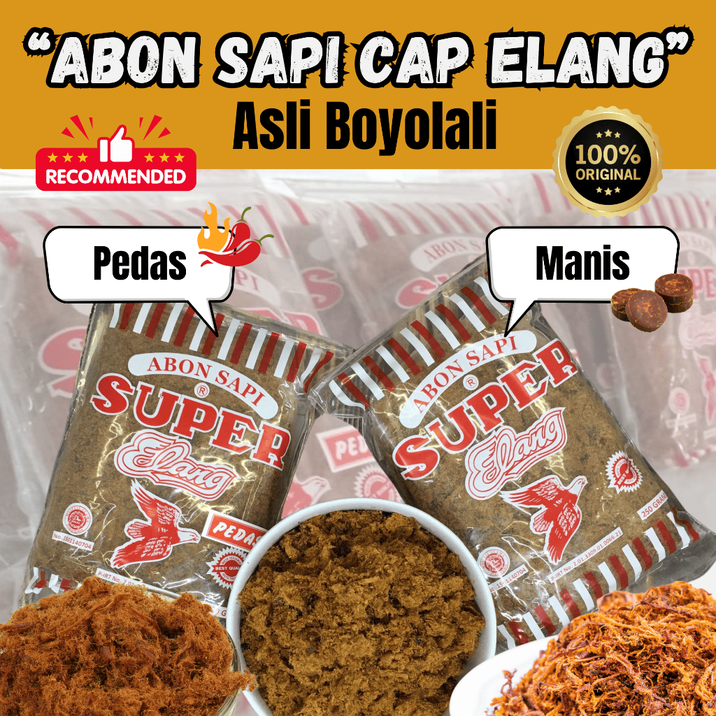 

Abon Daging Sapi Asli Super Cap Elang 250gr - Manis