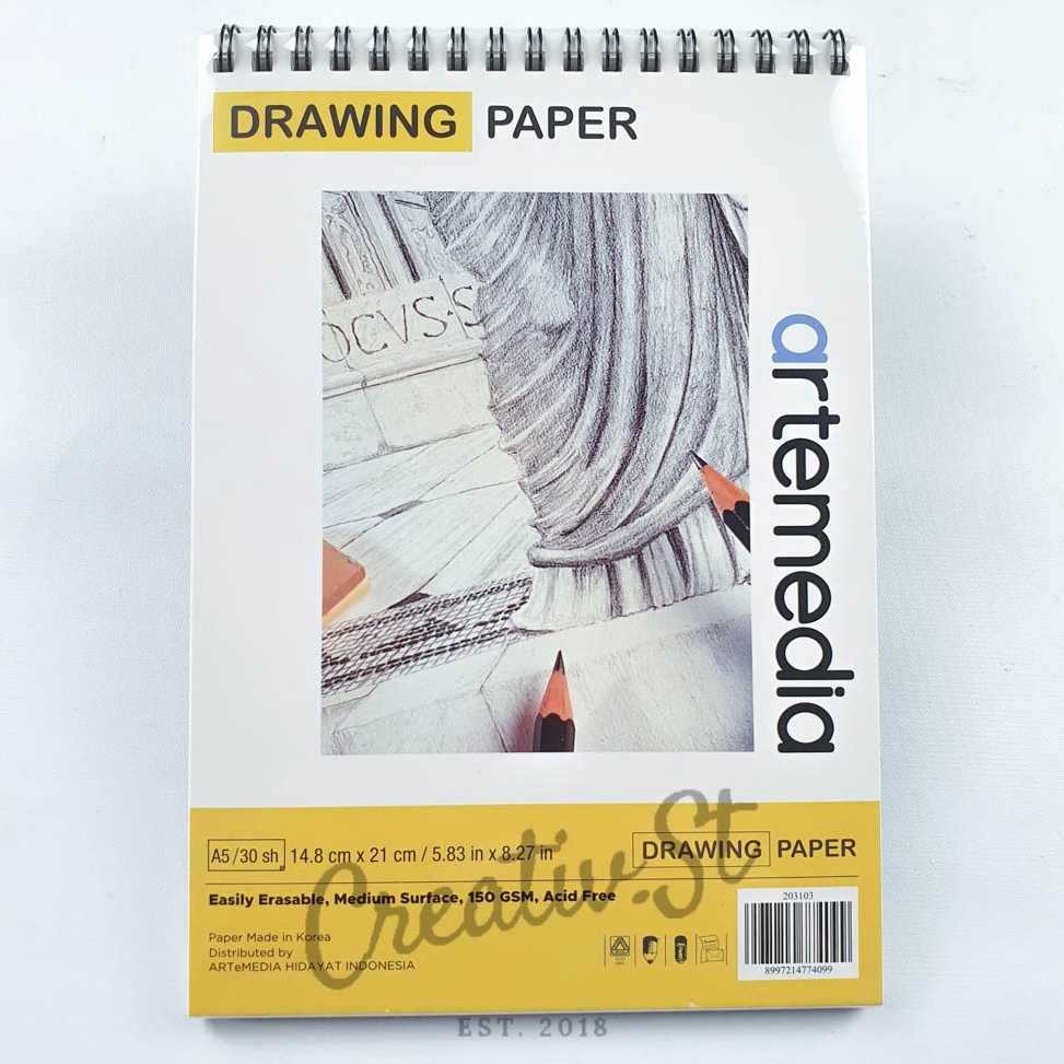 

Ready Siap Kirim ARTEMEDIA Drawing Book Sketch Book A5 3 Sheet Buku Sketsa Gambar Pensil Charcoal Arang 21 Cm X 15 Cm