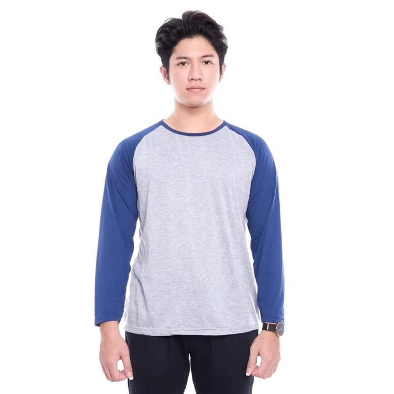 Kaos Reglan Pria Lengan Panjang M L XL XXL 3XL 4XL | Kaos polos lengan panjang | Kaos jumbo pria