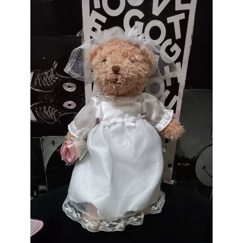 Boneka Teddy Bear Museum Kostum pengantin wanita wedding dress preloved ori