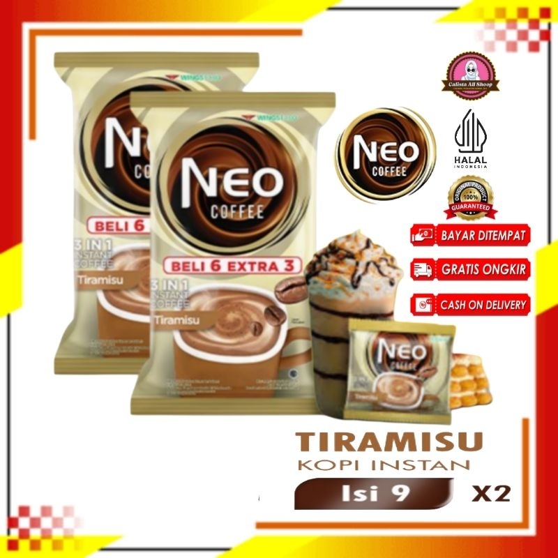 

Neo Coffe Tiramisu Pack 20gr Isi 6+ 3pcs x2