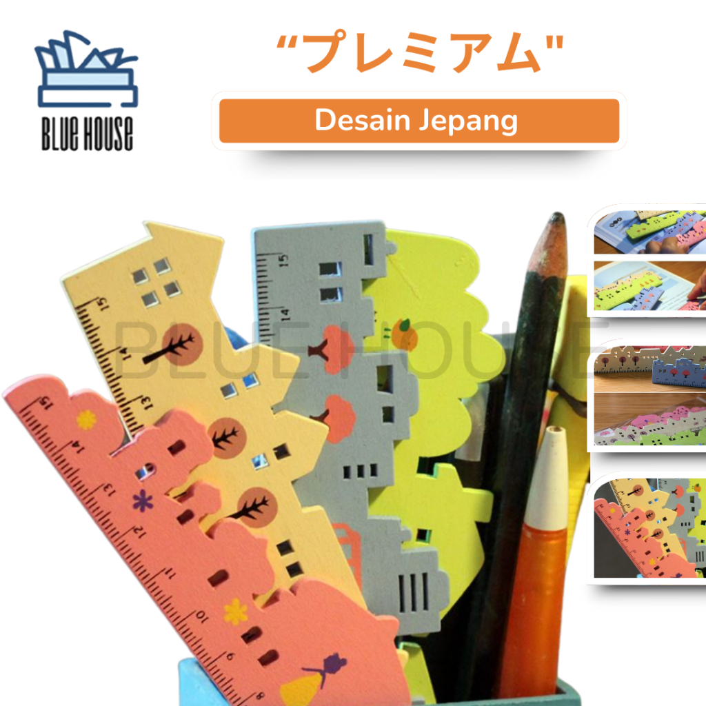 

Penggaris Ruler ATK Anak Sekolah Panjang 15cm Unik Bentuk Rumah Desain Jepang
