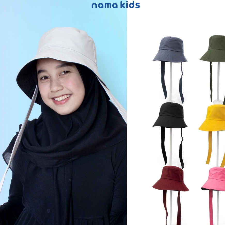 Hematku TOPI BUCKET WIDE SELEBGRAM COUPLE ANAK DAN BUNDA BUCKET WIDE selebgram aksen tali TOPI BUCKE