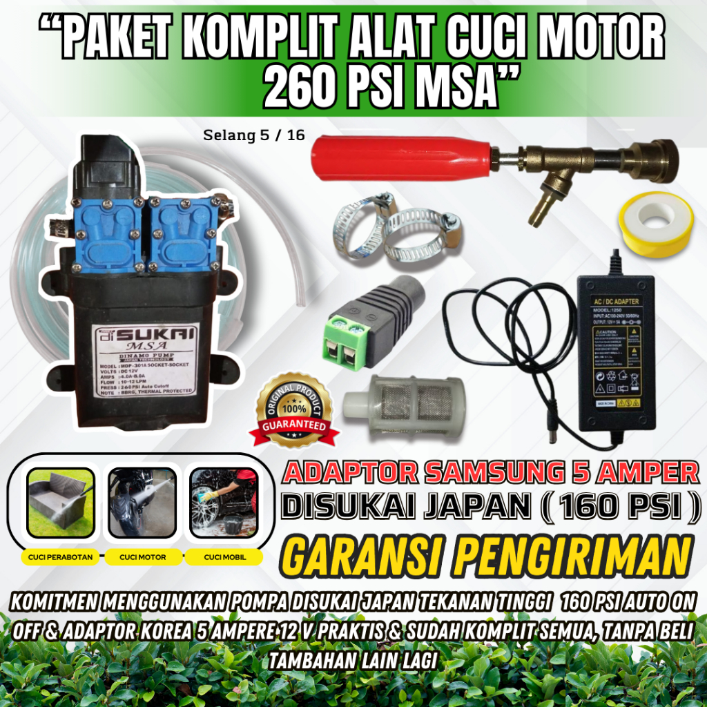 Alat Cuci Motor AC PAKET Steam Power Sprayer Portable