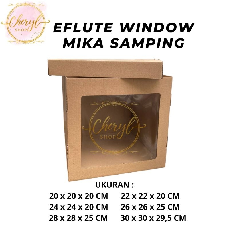 

(10 PCS) DOS / DUS KUE EFLUTE MIKA SAMPING TUTUP PISAH TINGGI 20 Cm & 25 CM & 29,5 CM UK 20 CM, 22 CM, 24 CM, 26 CM, 28 CM, 30 CM / Kardus Box Kotak Hampers Eflute Mika Samping