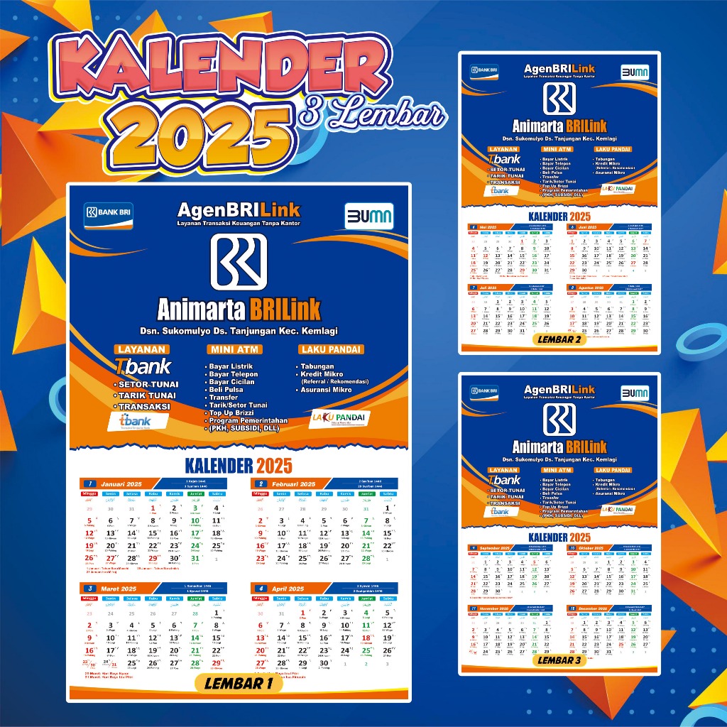 

KALENDER 2025 3 LEMBAR AGEN BRILINK