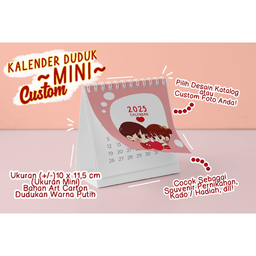 

Kalender Meja / Kalender Duduk Ukuran Mini Tahun 2025 - BISA CUSTOM - harga Grosir